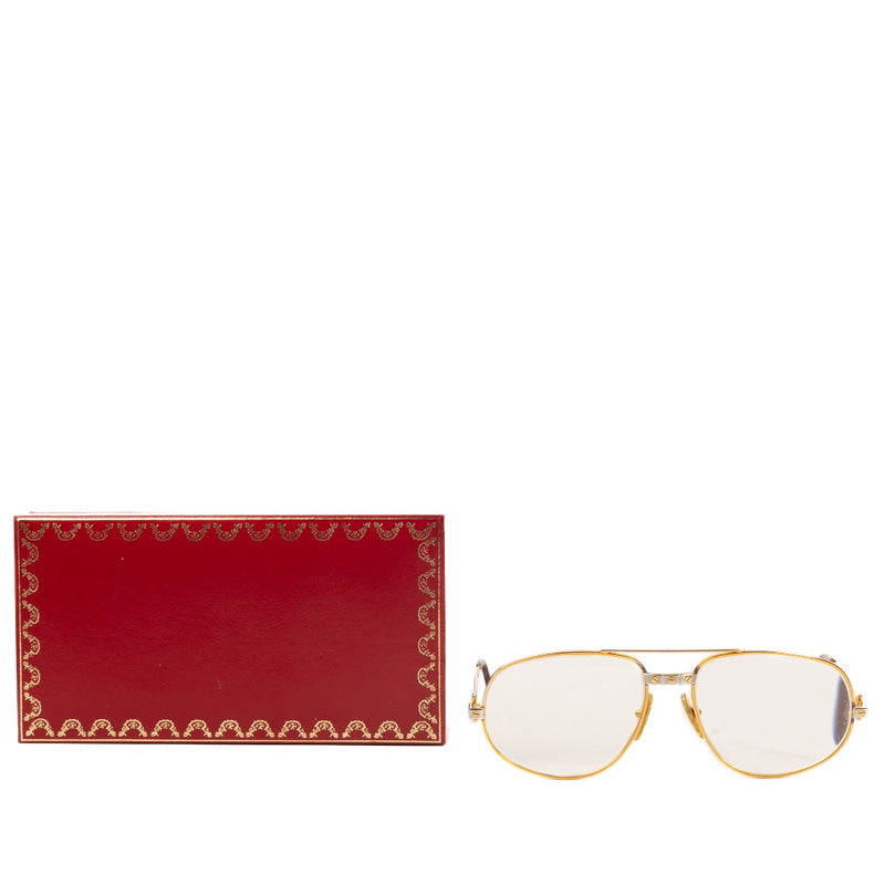 Shop safe online at Labellov in Antwerp, Brussels and Knokke this 100% authentic second hand Cartier Gold Santos Glasses