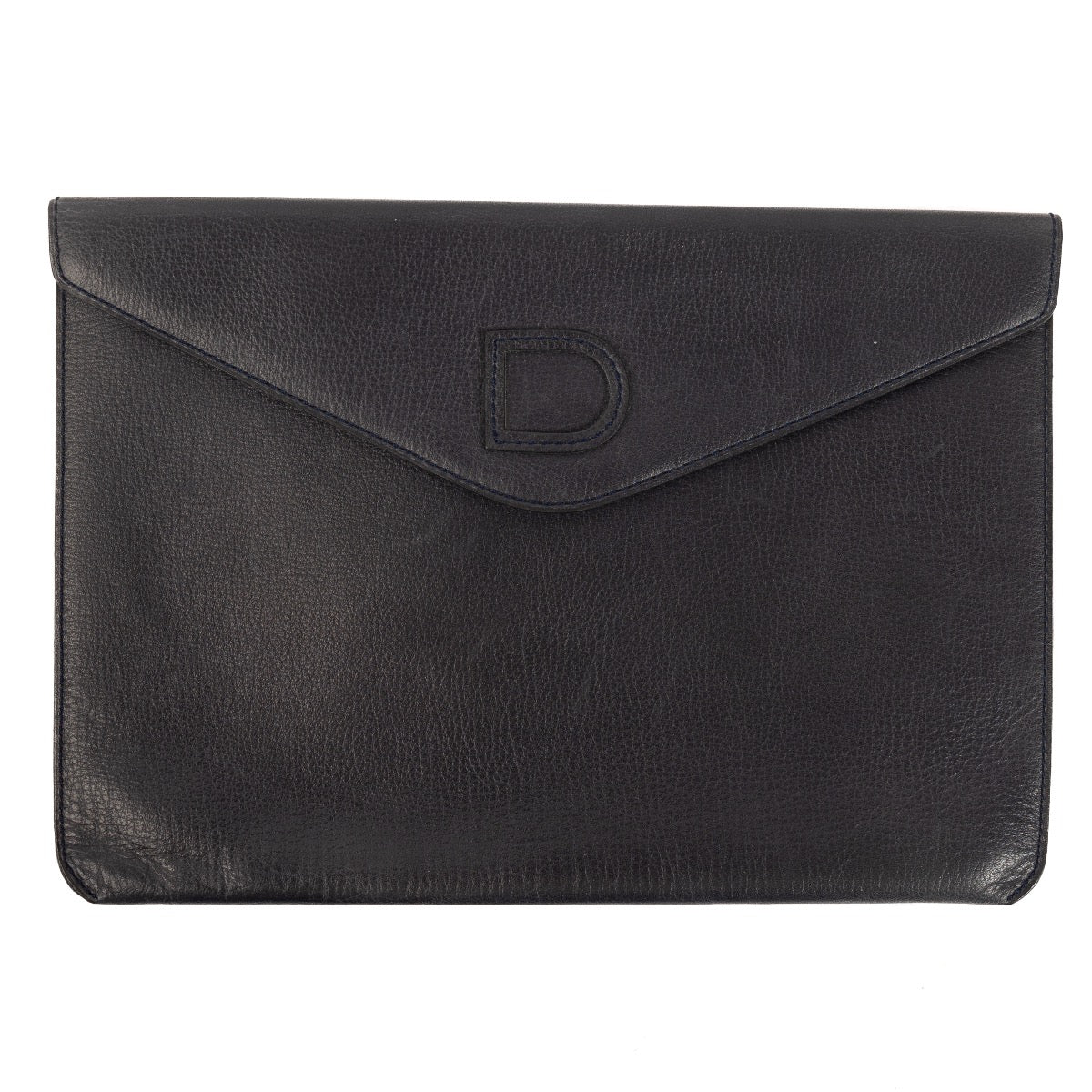 Shop safe online at Labellov in Antwerp, Brussels and Knokke this 100% authentic second hand Delvaux Blue Leather Clutch