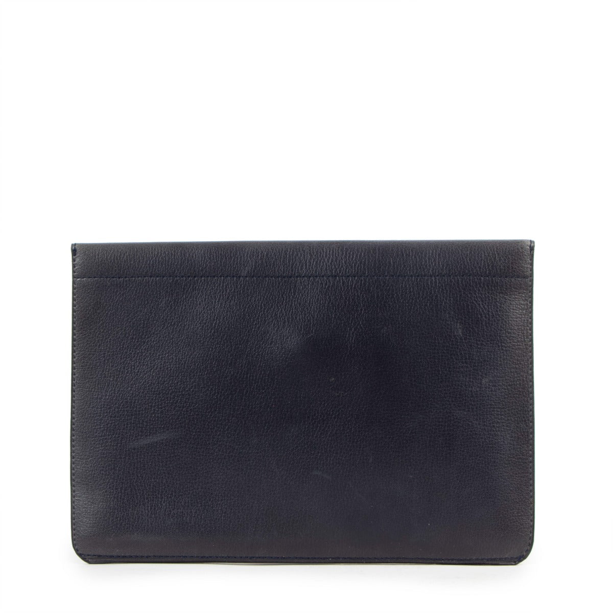 Delvaux Blue Grained Leather Clutch