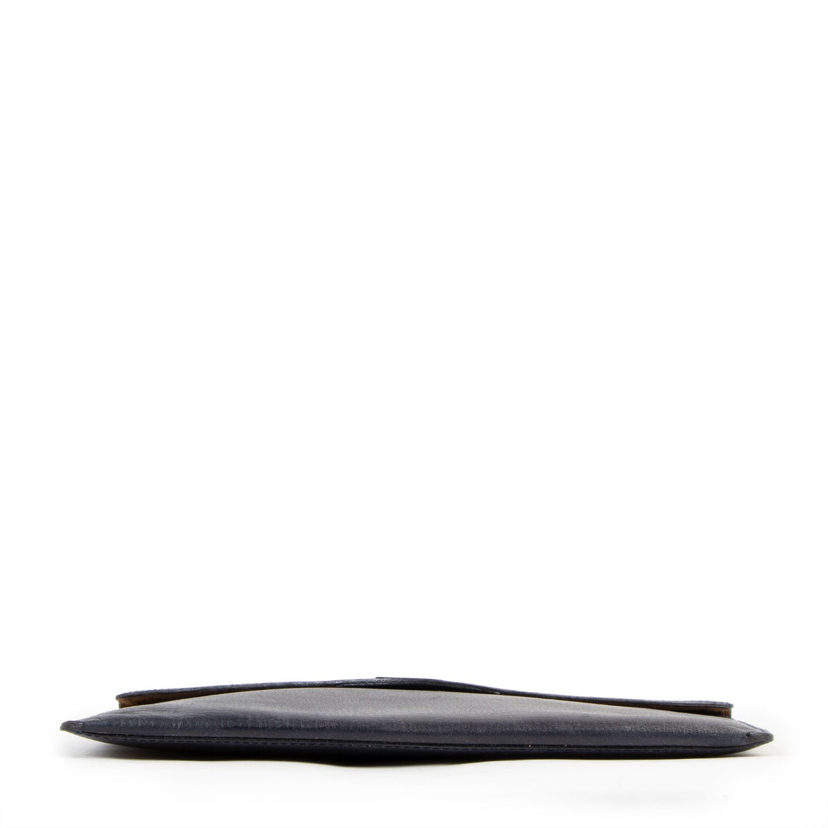 Delvaux Blue Grained Leather Clutch