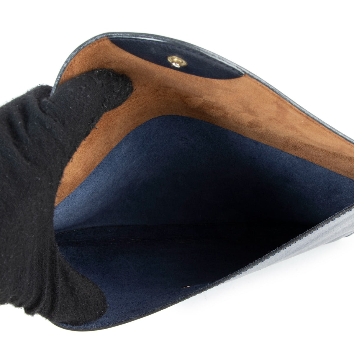 Delvaux Blue Grained Leather Clutch