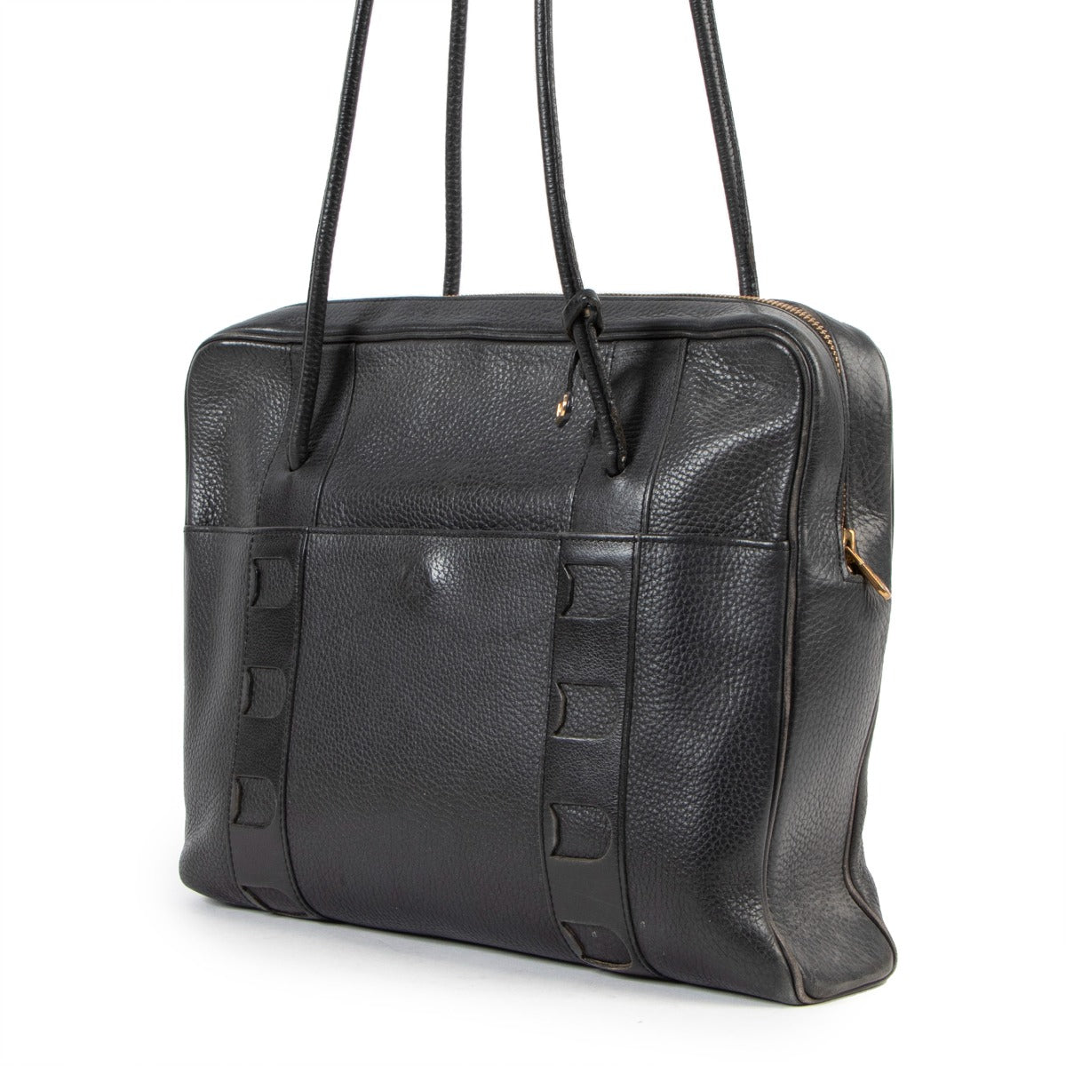 Buy online an authentic second hand Delvaux dark blue grained leather Margot shoulder bag in preloved condition at Labellov in Antwerp.