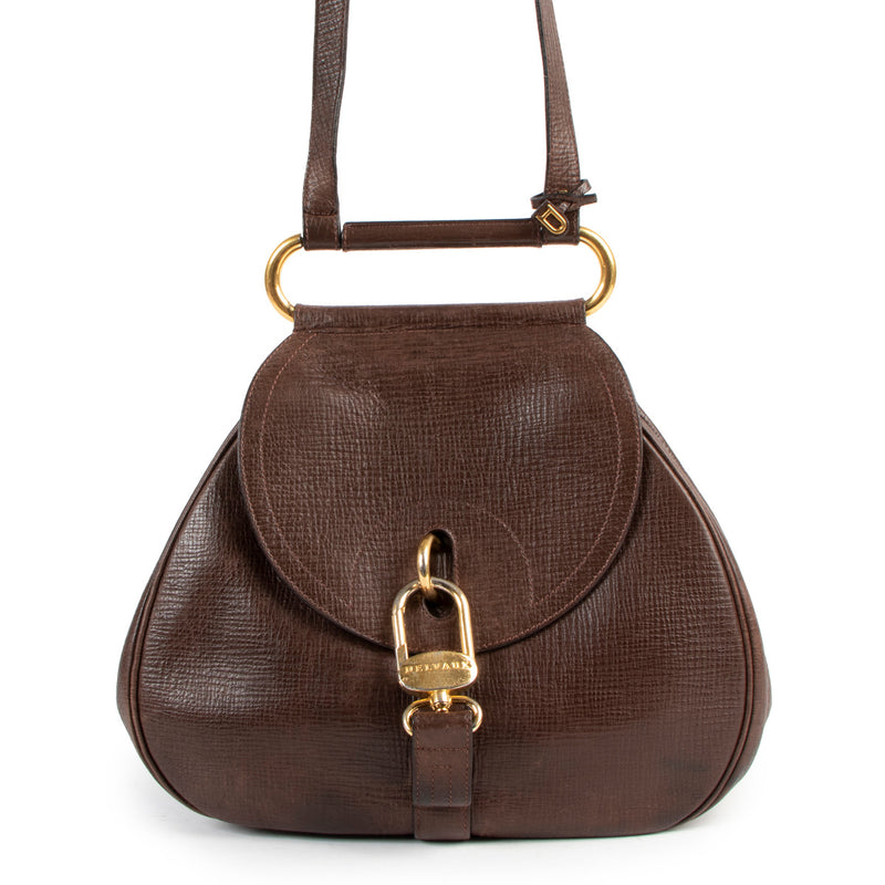 Delvaux Brown Cerceau Shoulder Bag