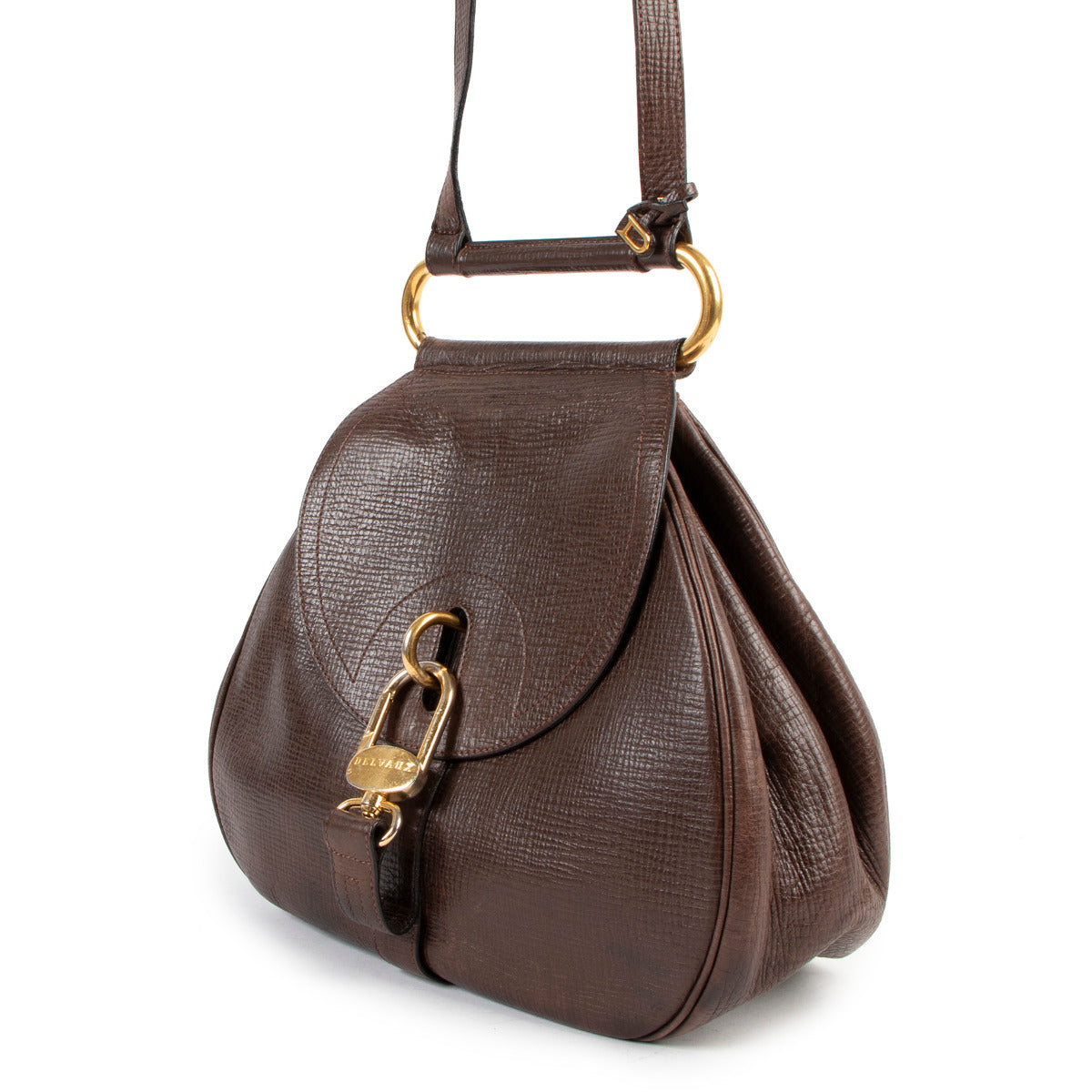 Delvaux Brown Cerceau Shoulder Bag for the best price at Labellov secondhand luxury in Antwerp
