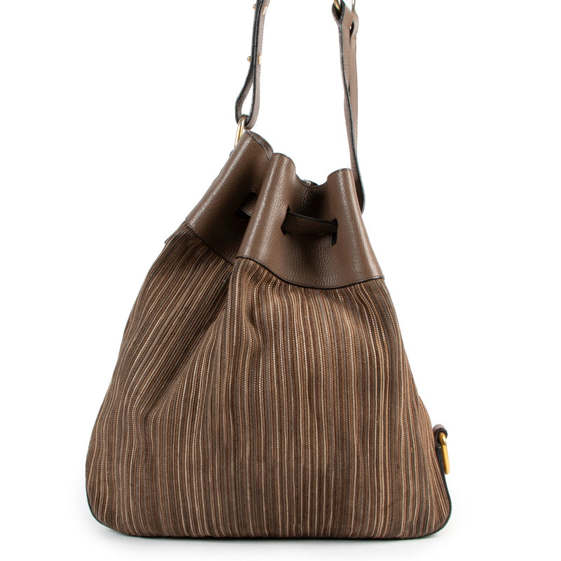 Delvaux Beige Catogan Toile De Cuir Shoulder Bag