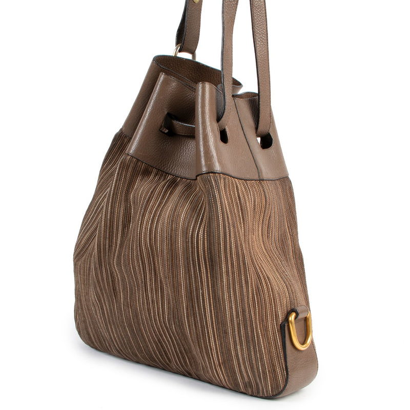 Delvaux Beige Catogan Toile De Cuir Shoulder Bag