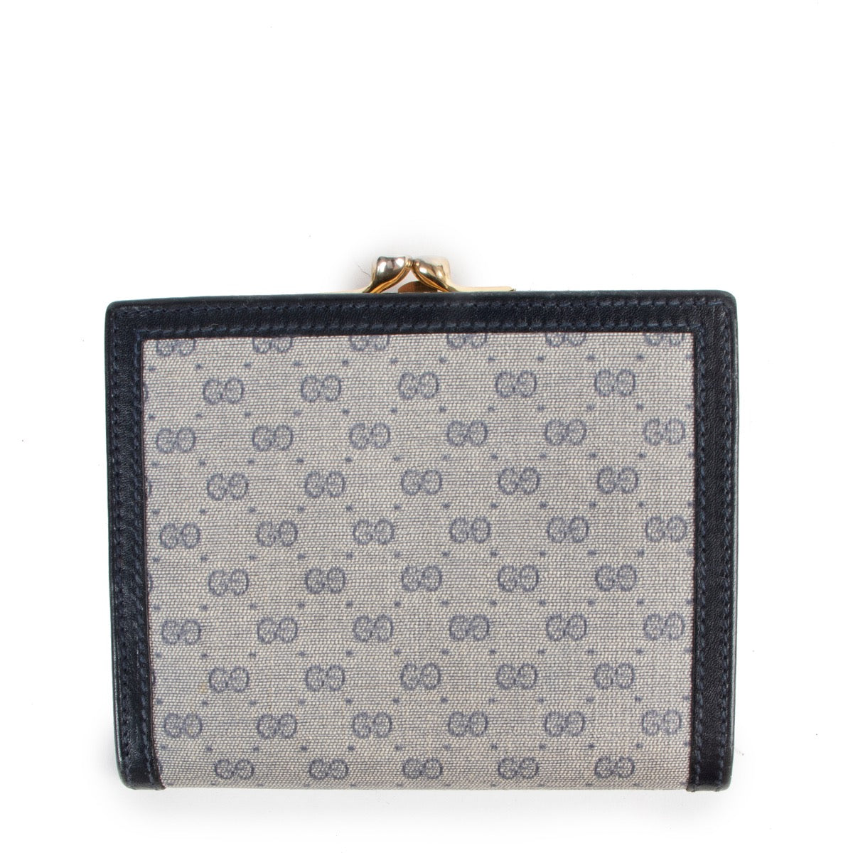 Shop safe online at Labellov in Antwerp this 100% authentic second hand Gucci Blue Monogram Canvas Vintage Wallet