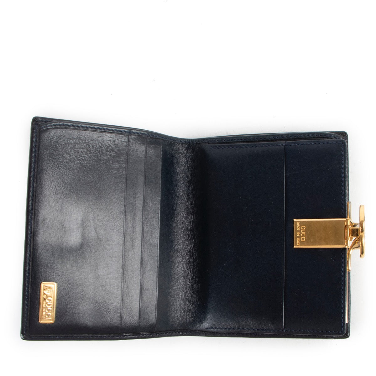 Shop safe online at Labellov in Antwerp this 100% authentic second hand Gucci Blue Monogram Canvas Vintage Wallet