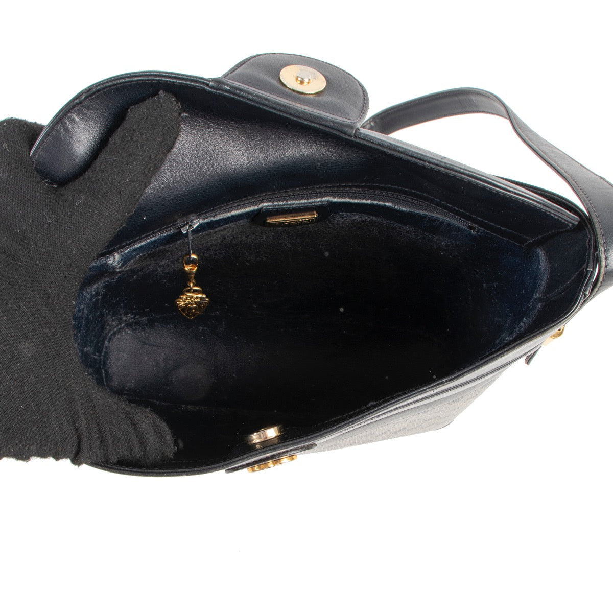 Shop safe online at Labellov in Antwerp this 100% authentic second hand Gucci Blue Monogram Canvas Shoulder Bag