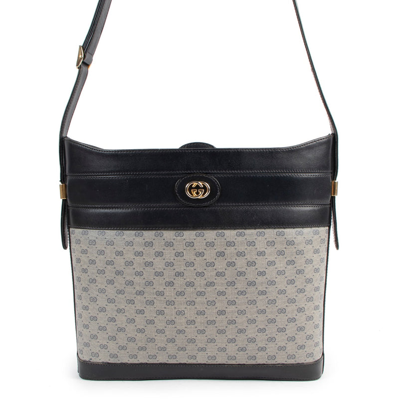 Shop safe online at Labellov in Antwerp this 100% authentic second hand Gucci Blue Monogram Canvas Shoulder Bag