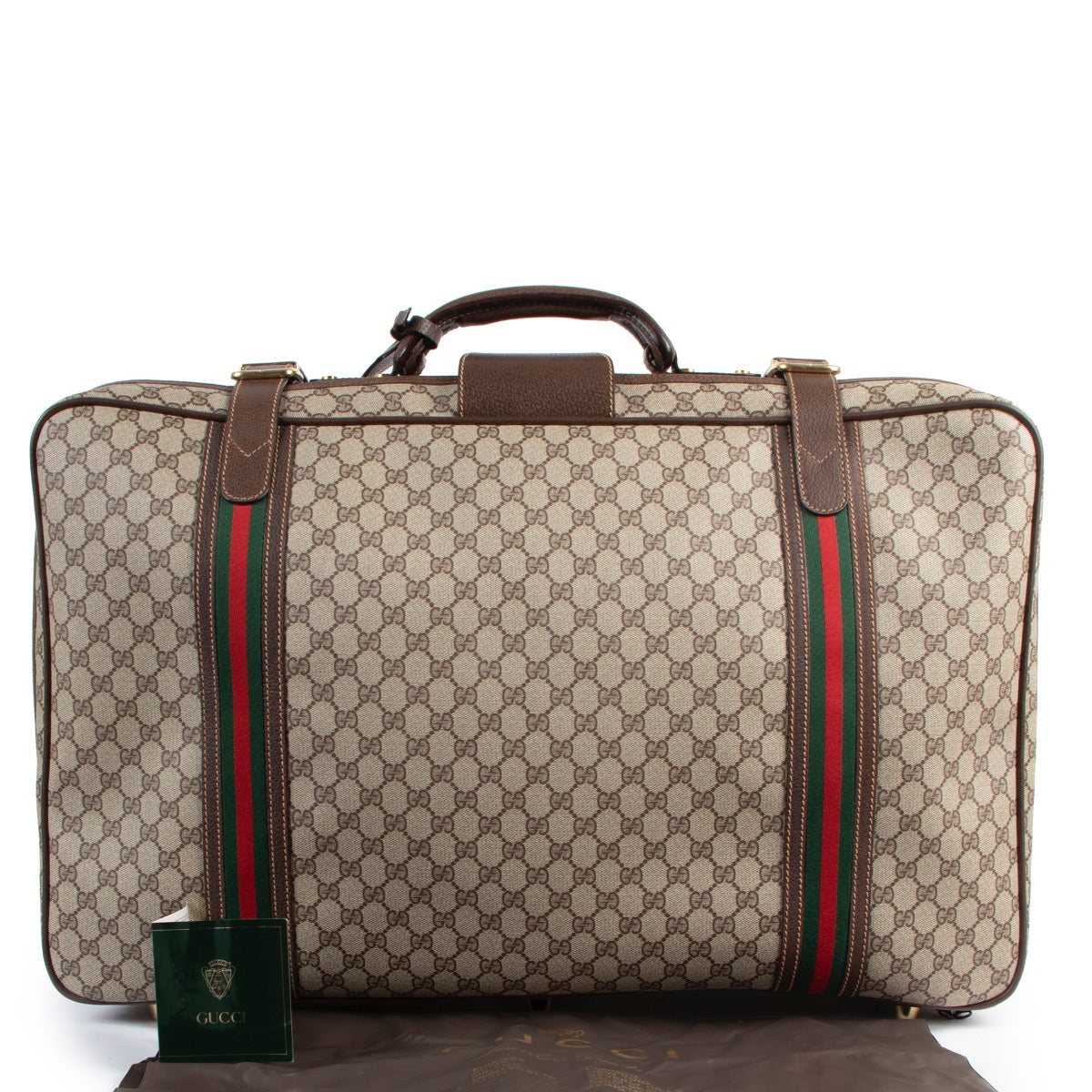 Shop safe online at Labellov in Antwerp this 100% authentic second hand Gucci Monogram Canvas Travel Bag