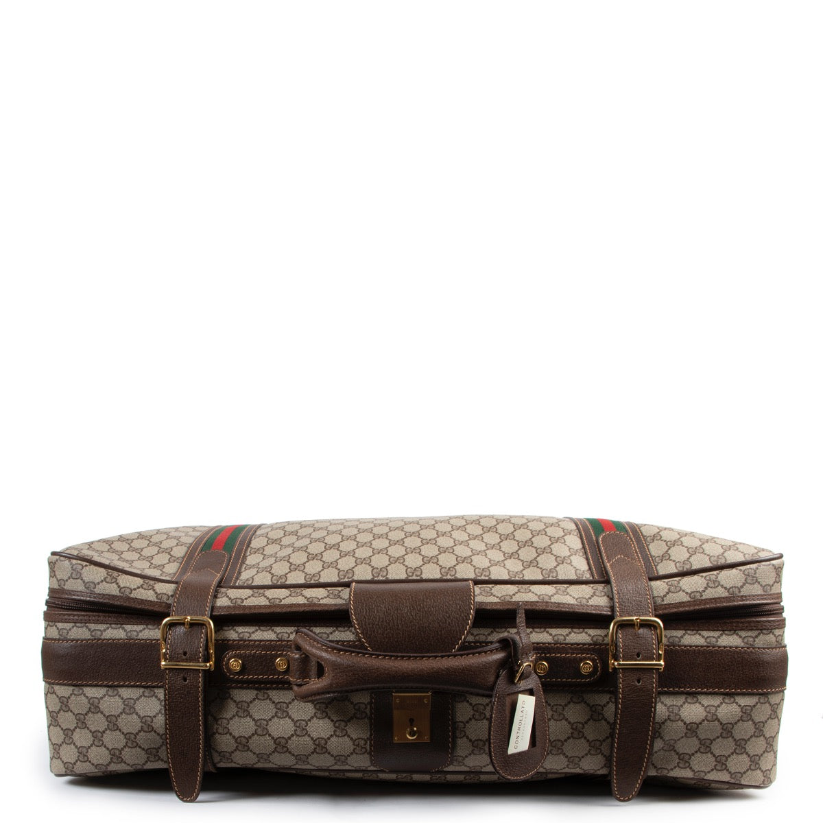 Shop safe online at Labellov in Antwerp this 100% authentic second hand Gucci Monogram Canvas Travel Bag