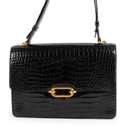 Shop safe online this 100% authentic second hand Hermès Black Porosus Crocodile Vintage Top handle Bag