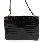 Shop safe online this 100% authentic second hand Hermès Black Porosus Crocodile Vintage Top handle Bag