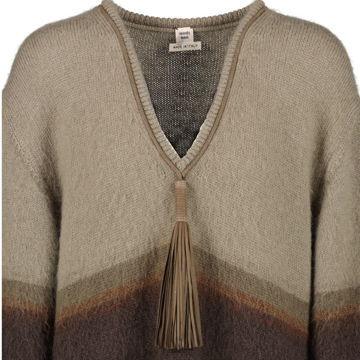 Hermès Brown Mohair Tassel Dress