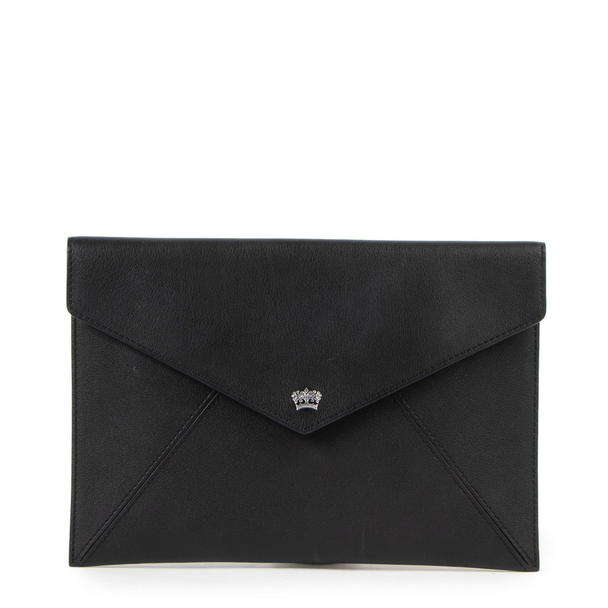 Shop safe online at Labellov in Antwerp this 100% authentic second hand Delvaux Black Message Ambigu Pochette Clutch