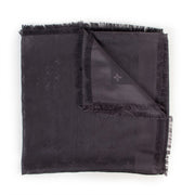 Louis Vuitton Dark Grey Monogram Shawl Silk & Wool Scarf