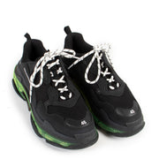 Balenciaga Triple S Black & Green Clear Sole Sneakers
