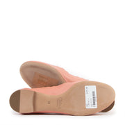 Chloé Salmon Pink Scallop Trim Leather Flats