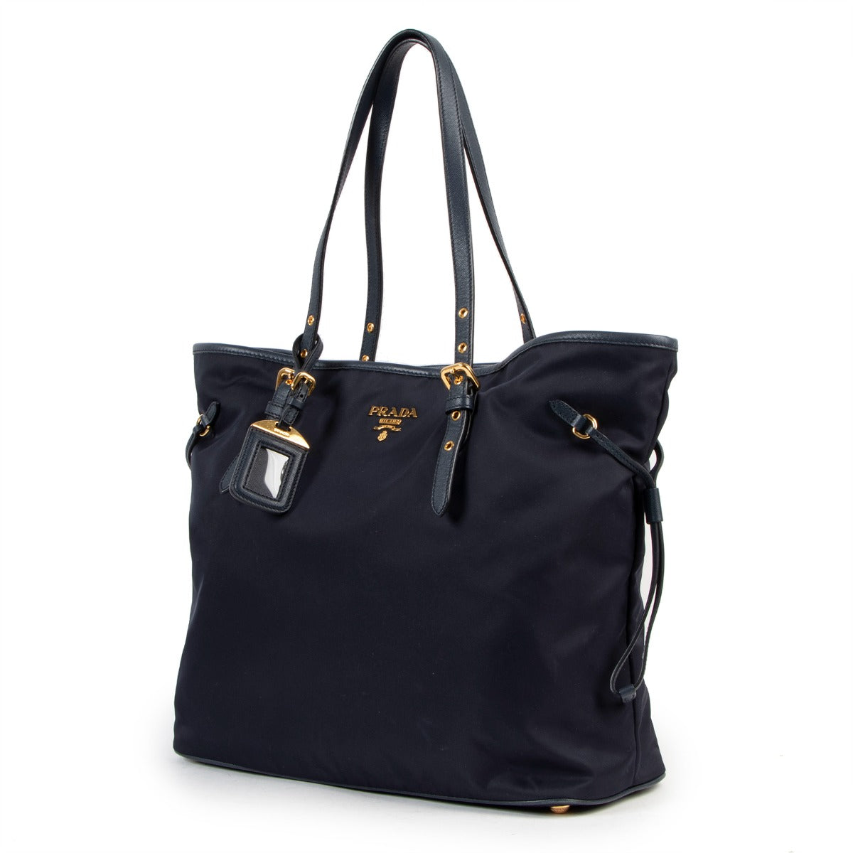 Prada Navy Blue Nylon Shopper Bag
