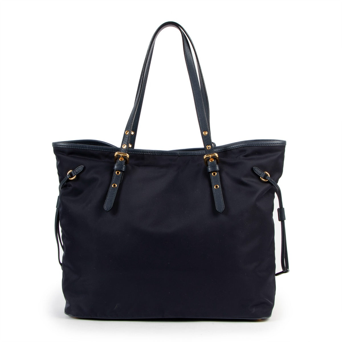 Prada Navy Blue Nylon Shopper Bag