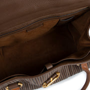Delvaux Dark Taupe Toile de Cuir Top Handle Bag
