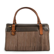 Delvaux Dark Taupe Toile de Cuir Top Handle Bag