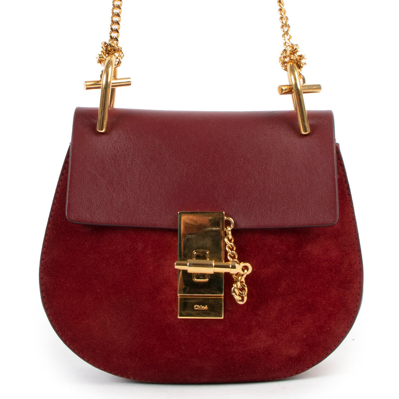 Chloé Mini Red Bicolor Drew Crossbody Bag for the best price at Labellov secondhand luxury in Antwerp
