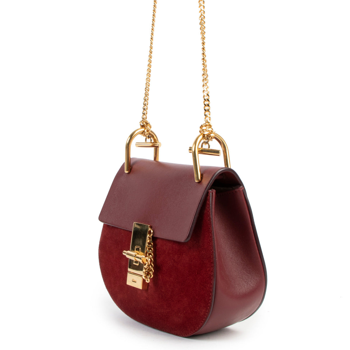 Chloé Mini Red Bicolor Drew Crossbody Bag pour le meilleur prix chez Labellov à Anvers Belgique