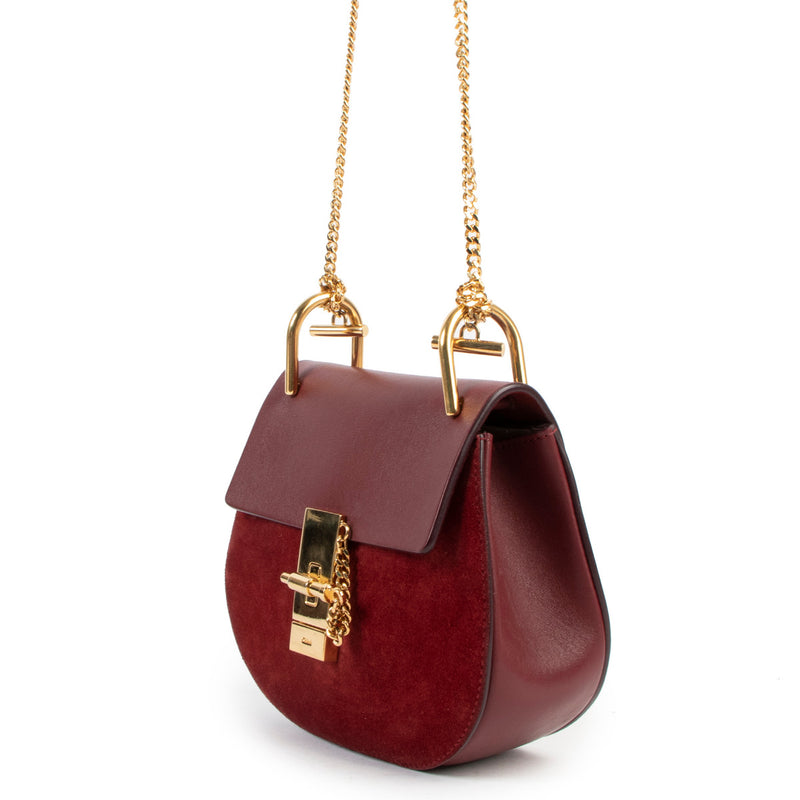 Chloé Mini Red Bicolor Drew Crossbody Bag pour le meilleur prix chez Labellov à Anvers Belgique