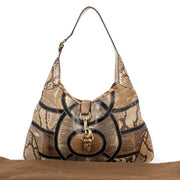 Gucci Jackie Beige Python Patchwork Shoulder Bag