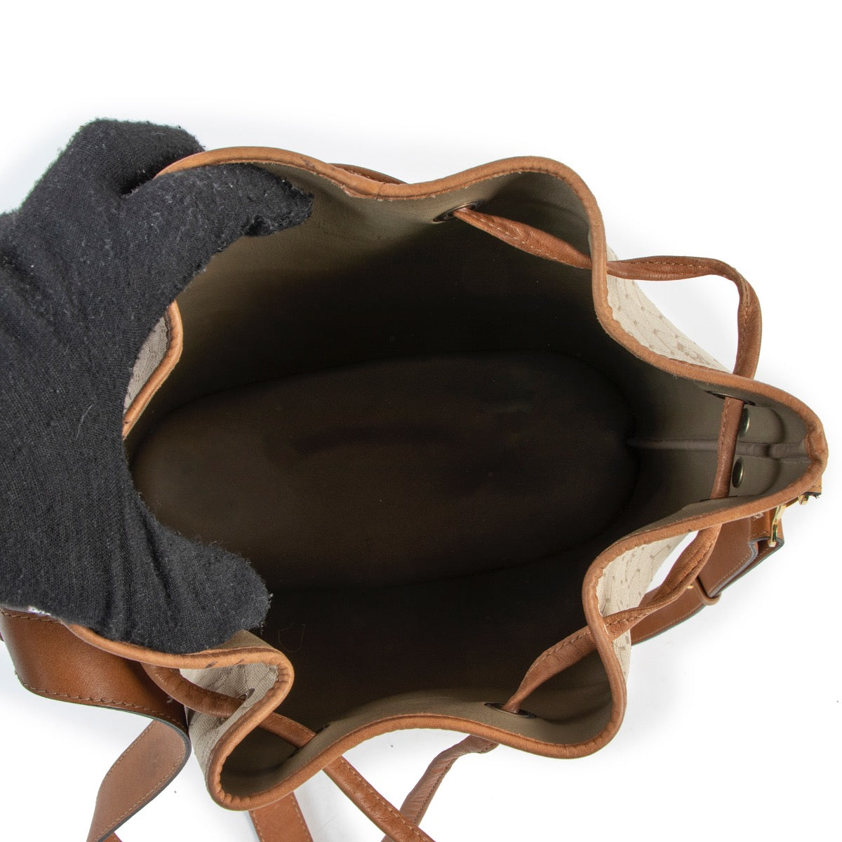 Shop now for your pre-loved, 100% authentic Christian Dior Beige Drawstring Toile Oblique Bucket Bag, at Labellov.