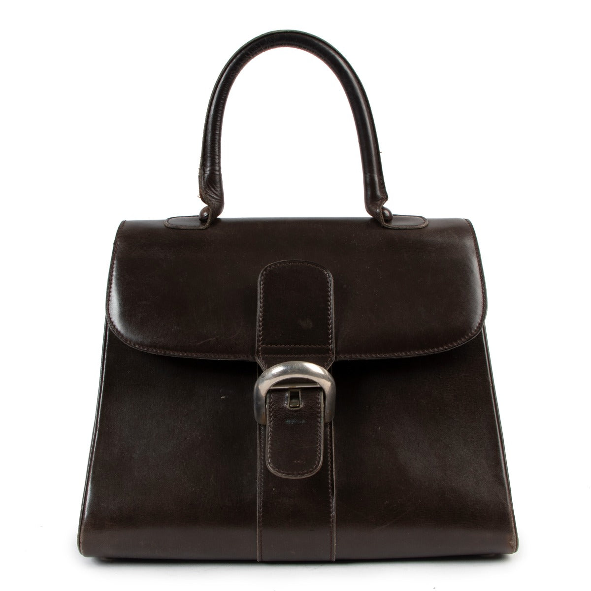 Delvaux Brillant MM Box Calf Vintage Handbag