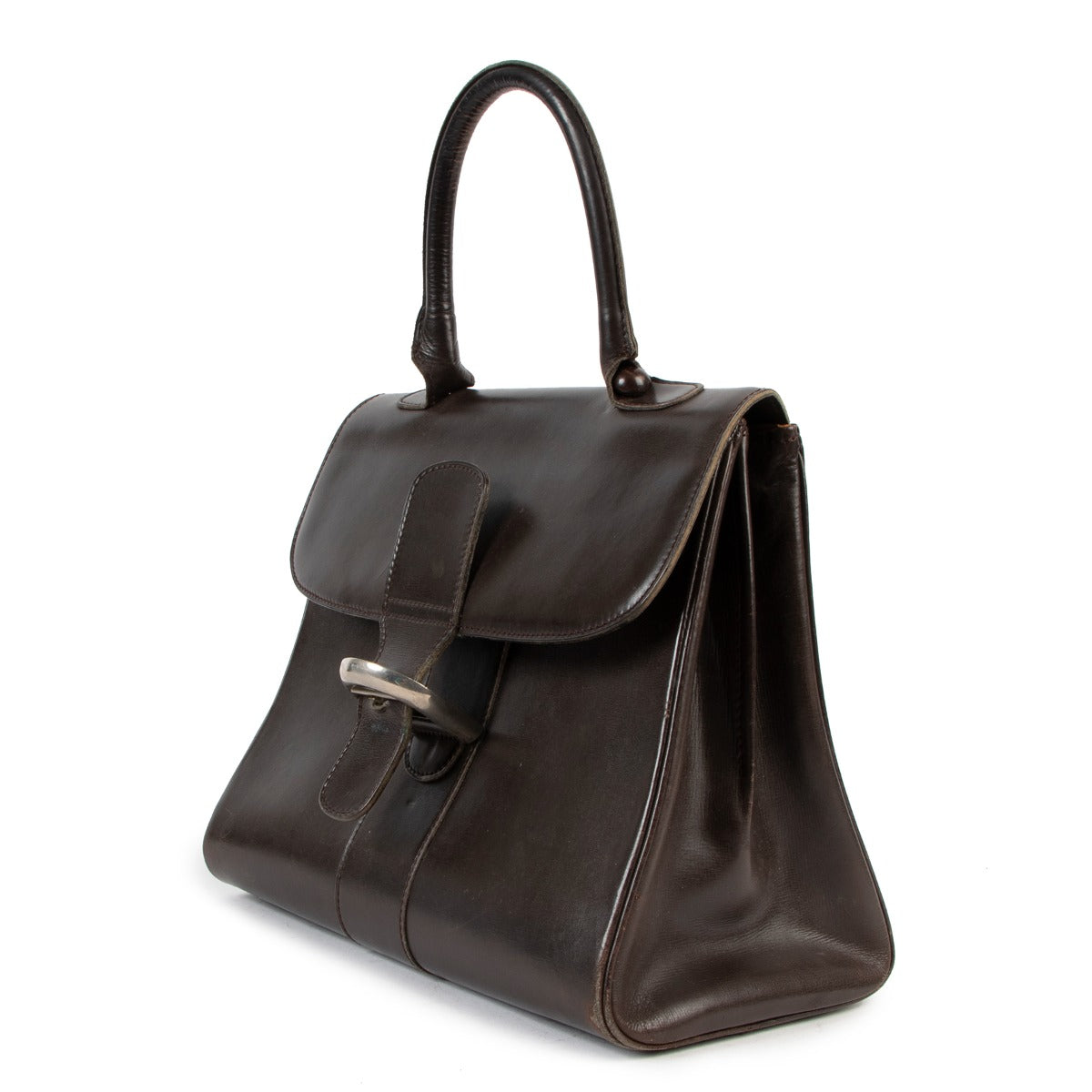 Delvaux Brillant MM Box Calf Vintage Handbag