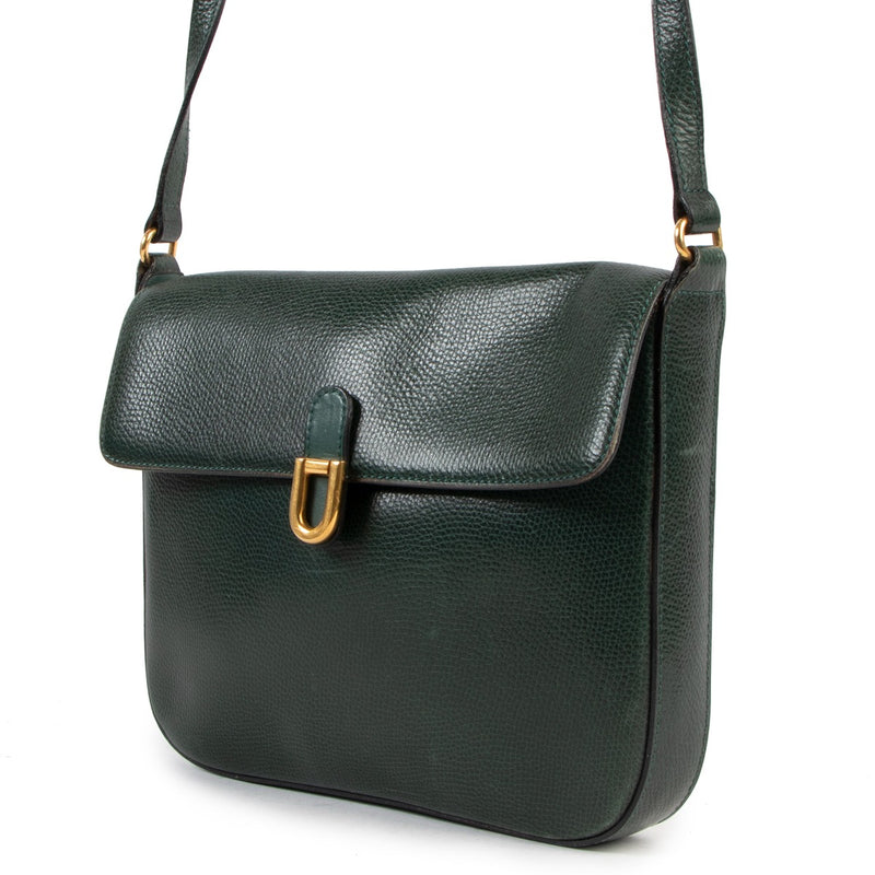 Delvaux Green Leather Vintage Crossbody Bag