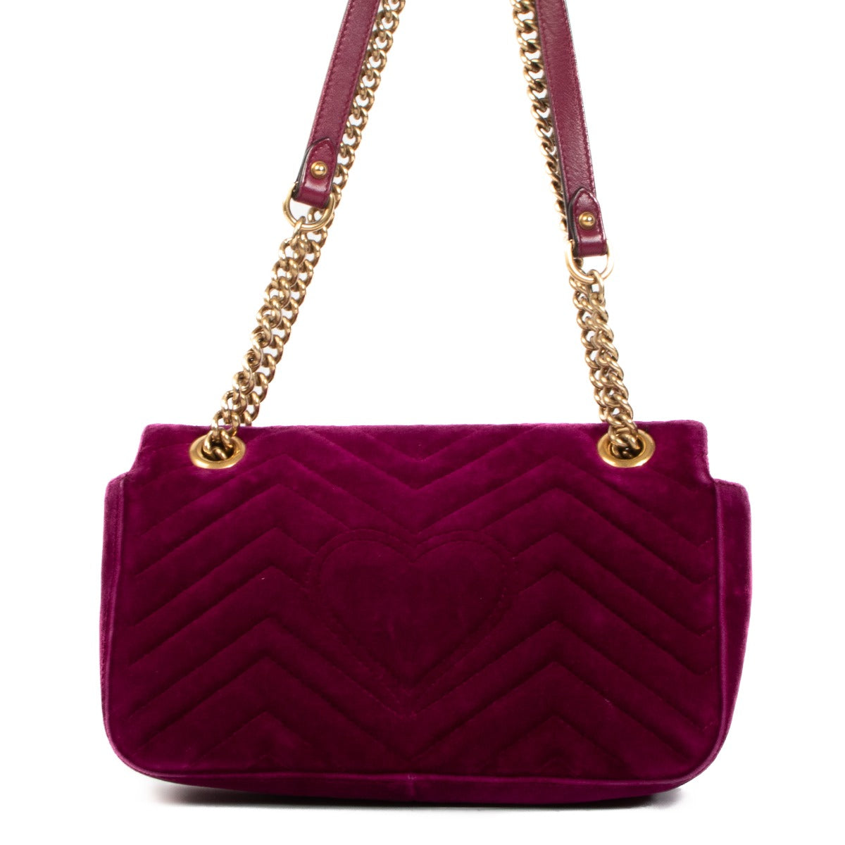 Gucci Kleine GG Marmont Fluweel Paarse Schoudertas