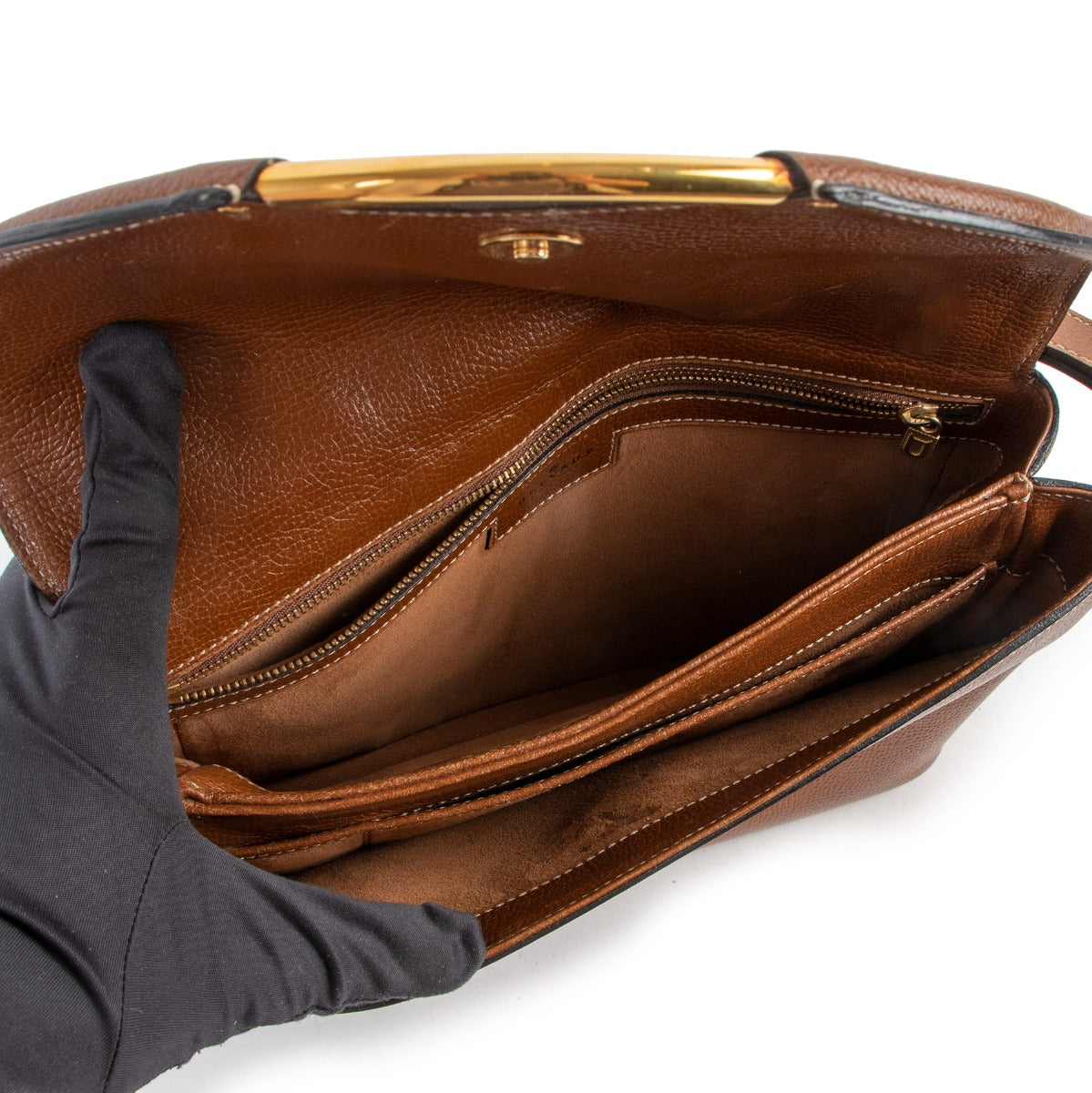 Delvaux Cognac Brown Eclair Shoulder Bag