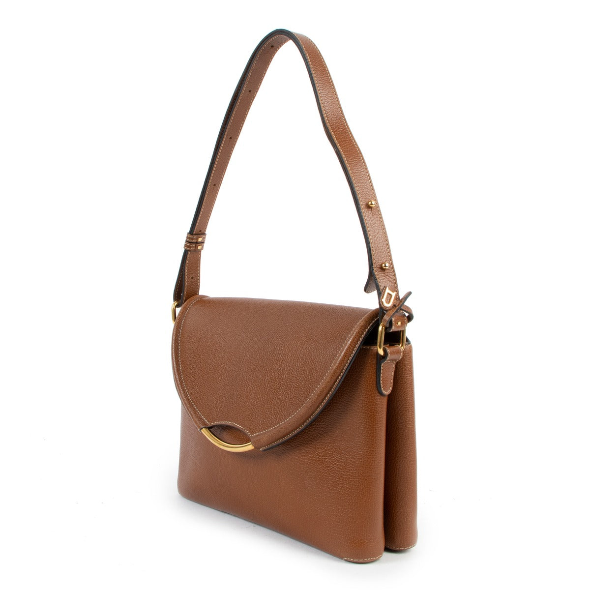 Delvaux Cognac Brown Eclair Shoulder Bag
