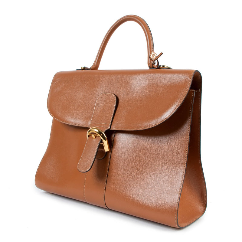 Delvaux Brillant Fauve Leather Briefcase