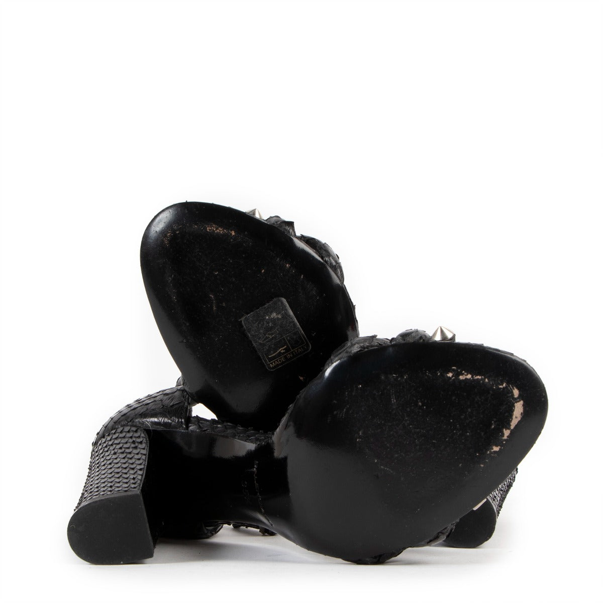 Balenciaga Black Python Knot Heels