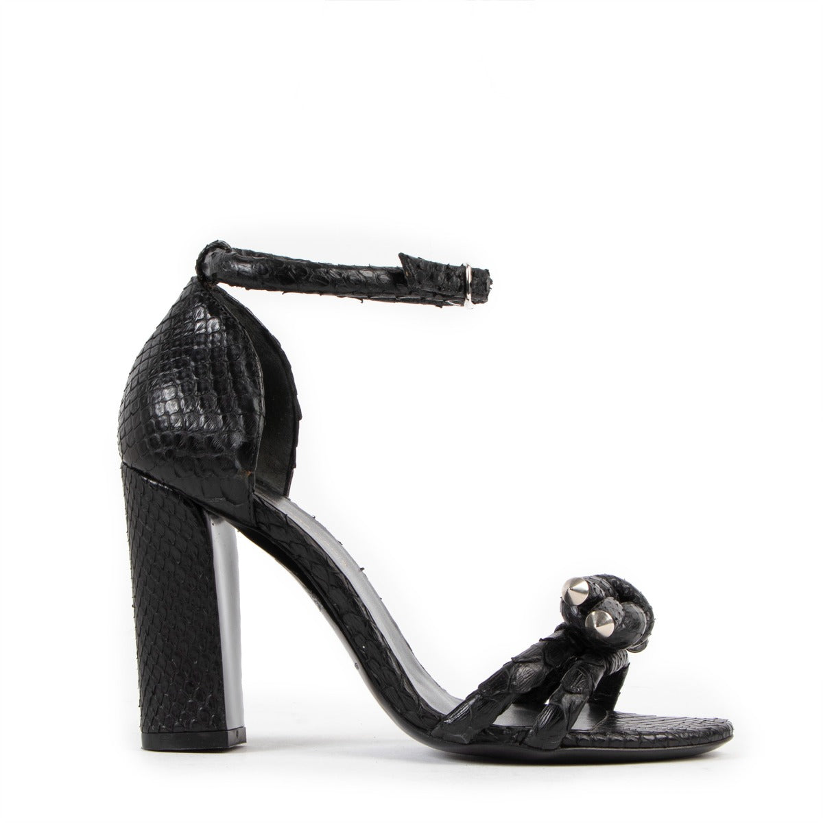 Balenciaga Black Python Knot Heels