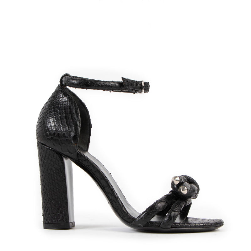 Balenciaga Black Python Knot Heels