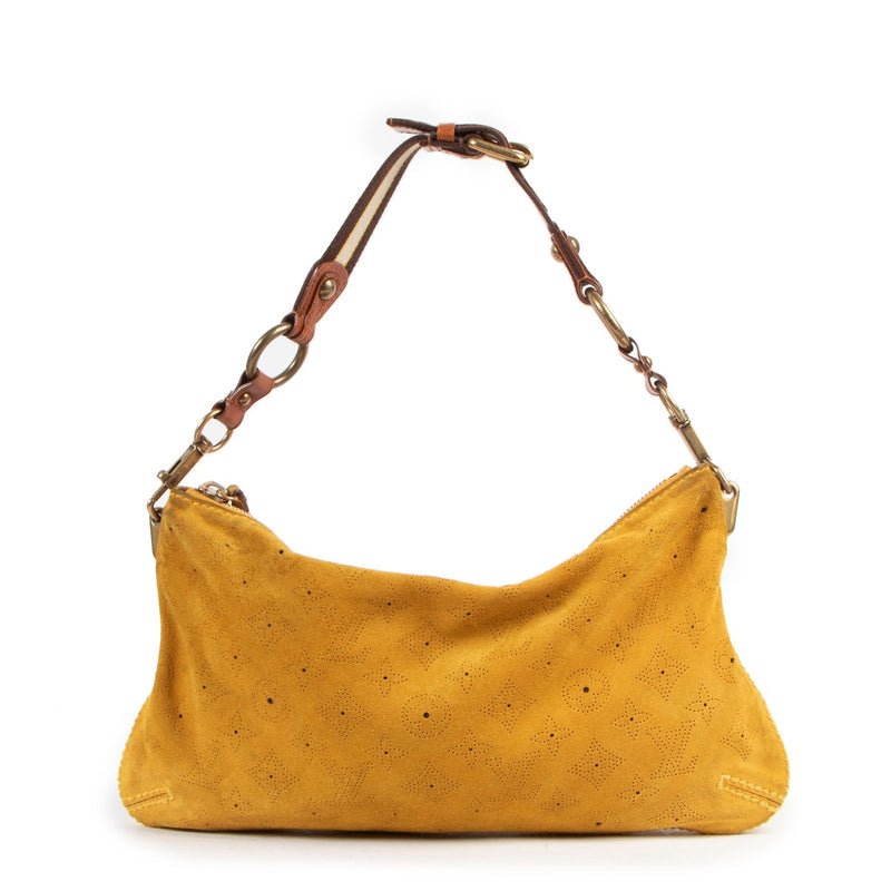 Louis Vuitton Onatah PM Yellow Monogram Perforated Suede Shoulder Bag