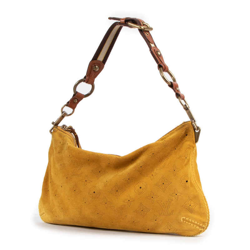 Louis Vuitton Onatah PM Yellow Monogram Perforated Suede Shoulder Bag