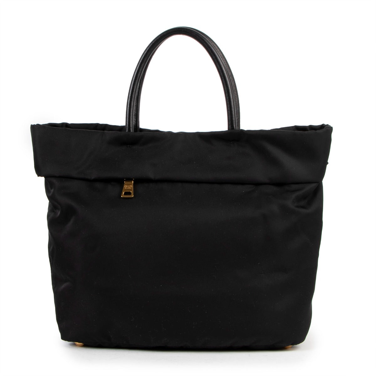Prada BN2531 Tessuto Black Nylon Front Pocket Convertible Shopping Tote Bag