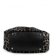 Yves Saint Laurent Grey Leopard Print Roady Large Shoulder bag