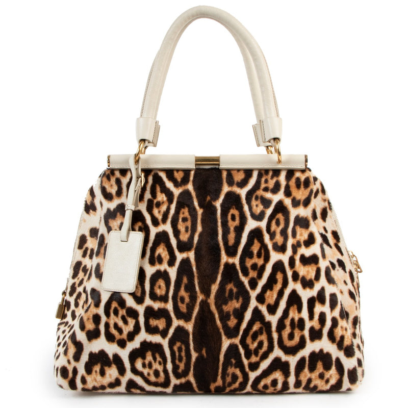 Yves Saint Laurent Leopard Medium Majorelle Satchel Bag