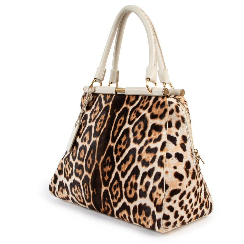 Yves Saint Laurent Leopard Medium Majorelle Satchel Bag