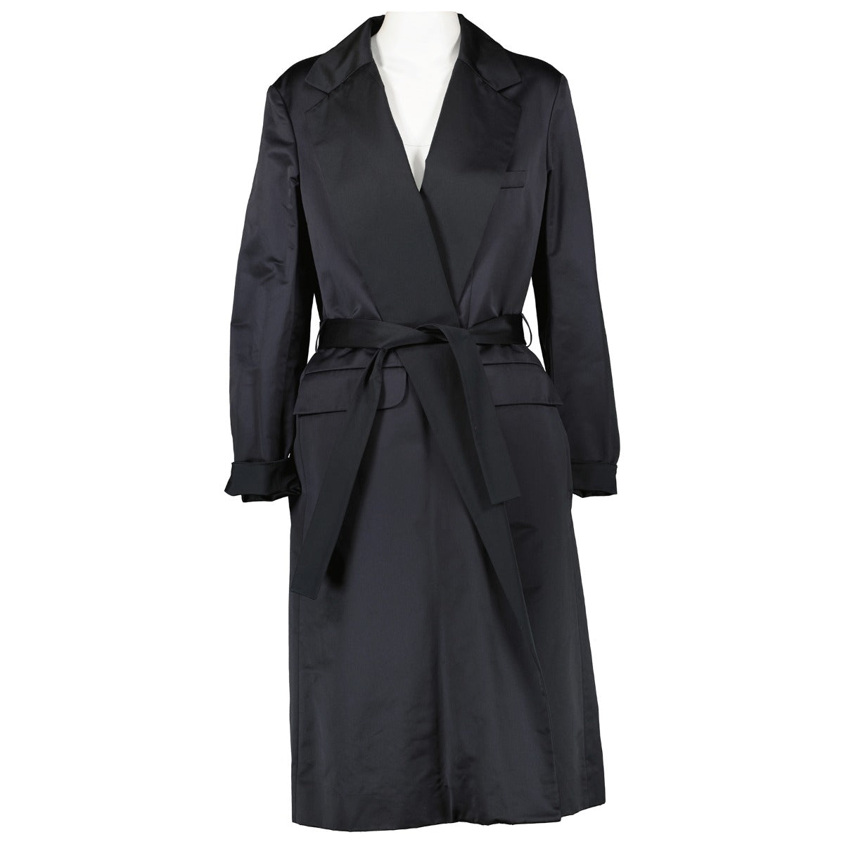 Yves Saint Laurent Reversible Black/Navy Long Coat