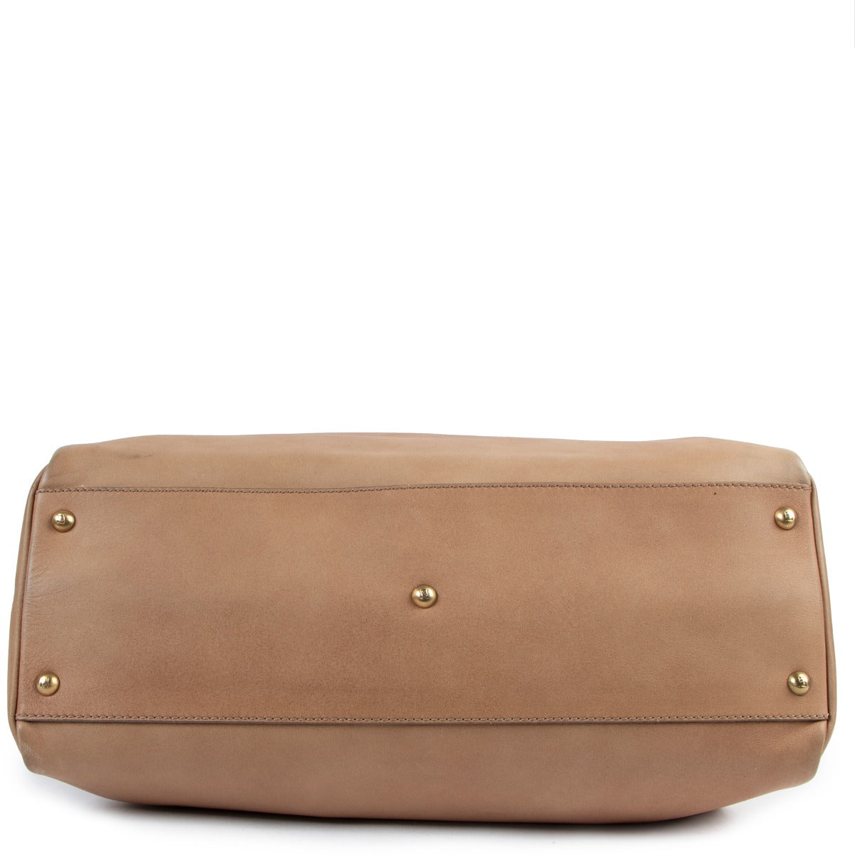 Fendi Beige Peekaboo Large Denim Jeans Print Handbag